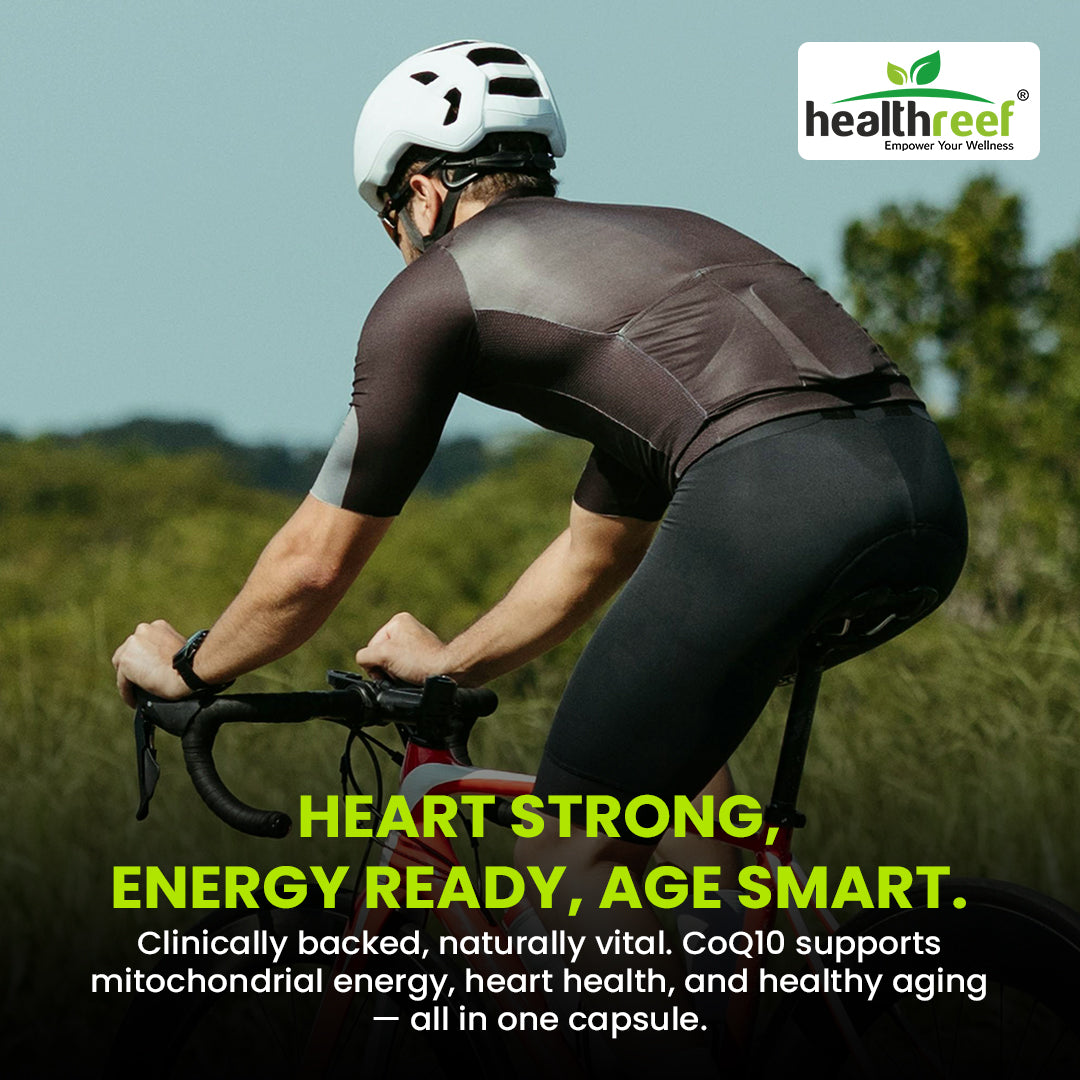 Healthreef Plant-Based Coenzyme Q10 Heart Health Supplement with Cinnamon, Garlic, Arjuna & BioPerine for Energy & Antioxidant Support - 60 Vegetarian Capsules