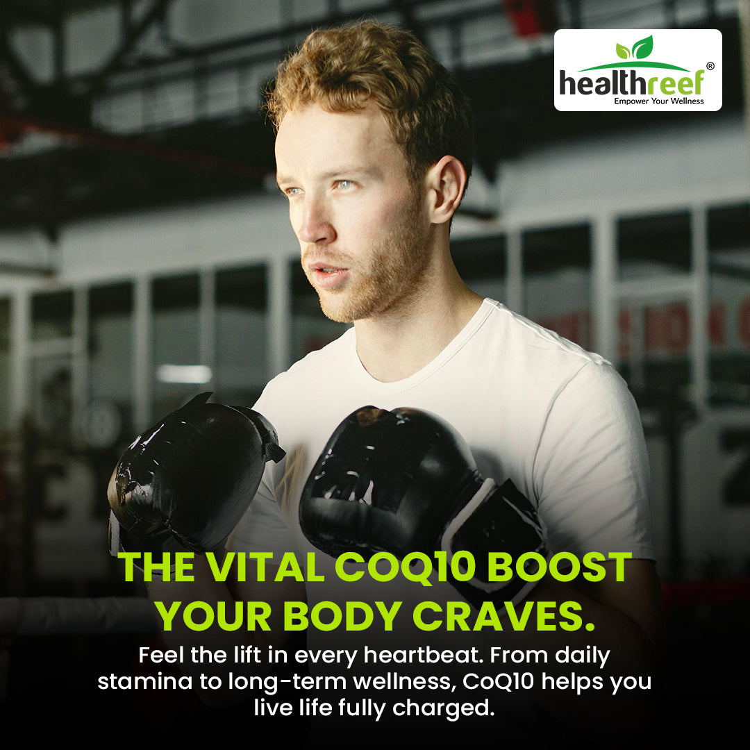 Healthreef Plant-Based Coenzyme Q10 Heart Health Supplement with Cinnamon, Garlic, Arjuna & BioPerine for Energy & Antioxidant Support - 60 Vegetarian Capsules