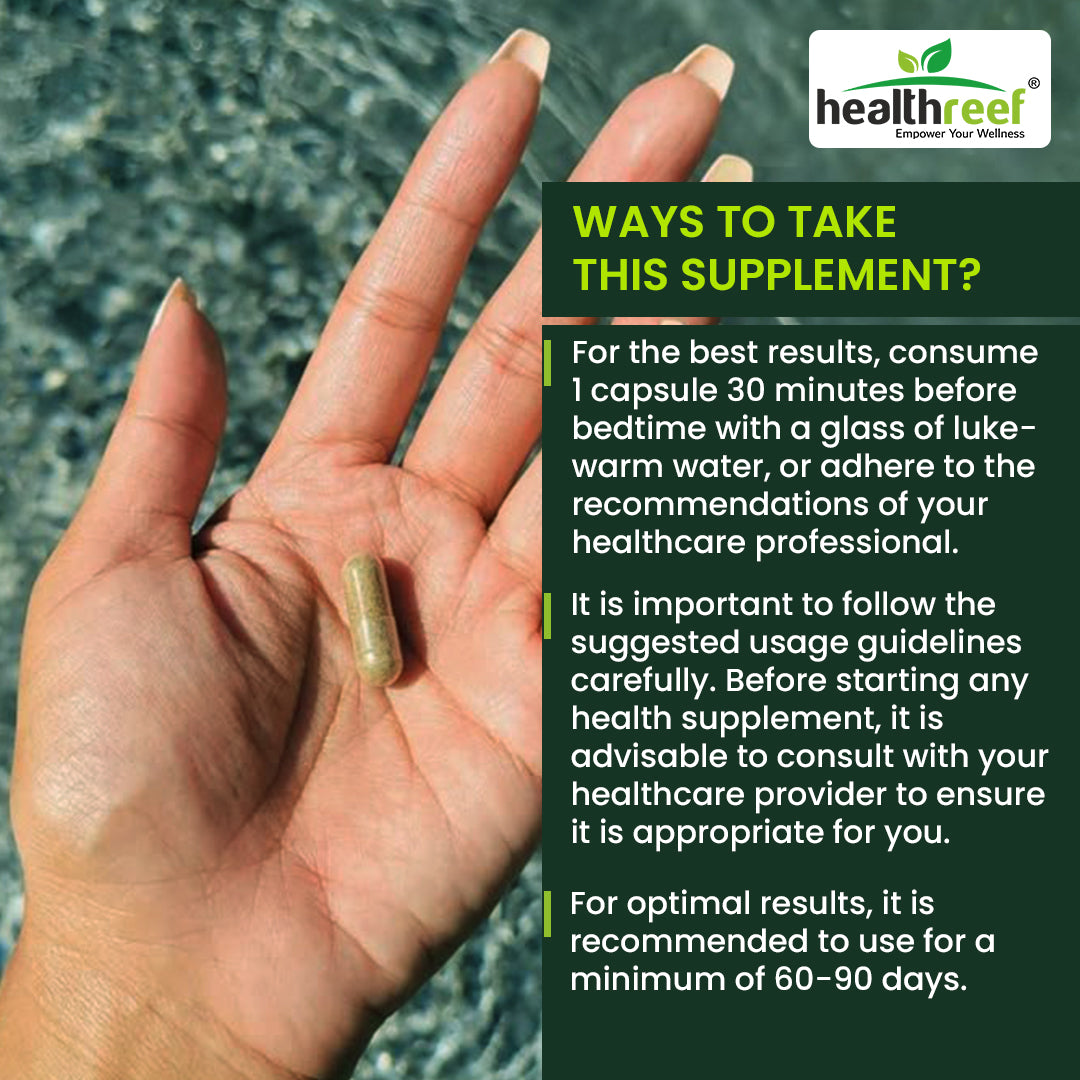 Healthreef Premium Plant-Based Melatonin 5mg Sleep Supplement – Enhanced with Valerian Root, Ashwagandha, Magnesium & Vitamin B6 for Relaxation, Restful Sleep, and Stress Reduction – Non-Habit Forming - 60 Vegetarian Capsules