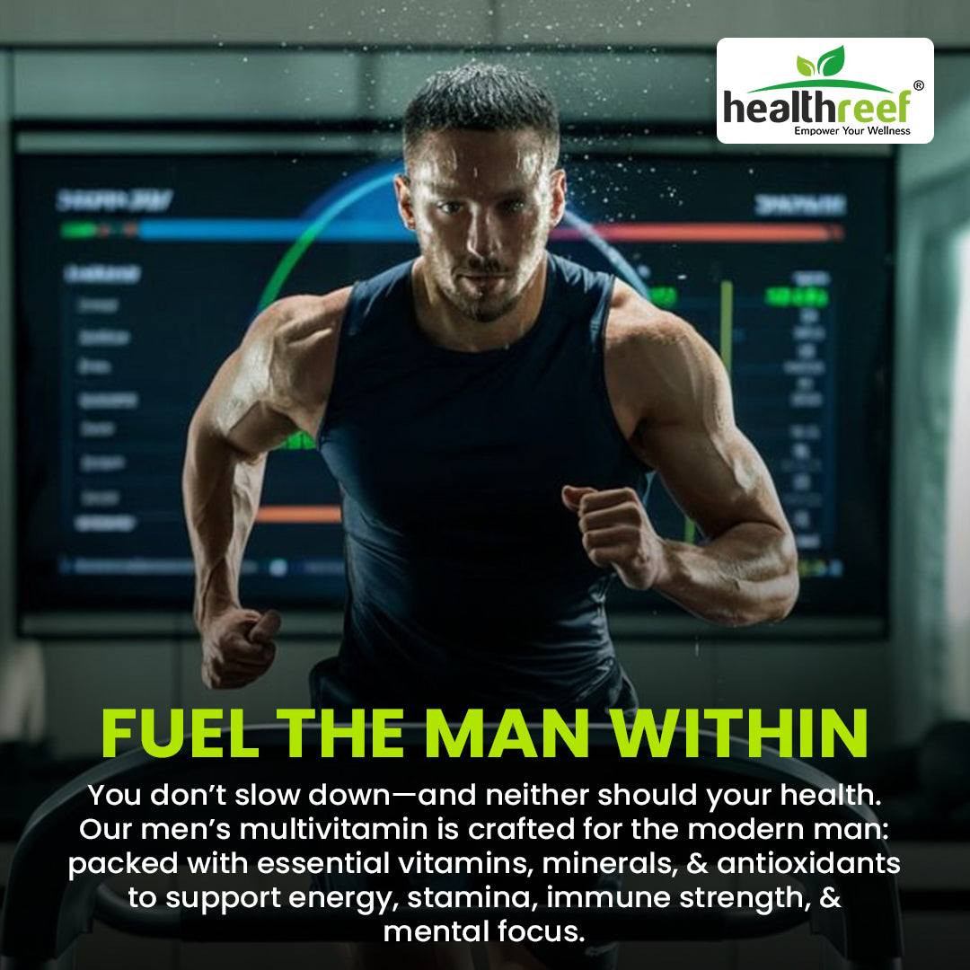 Healthreef Plant-Based Multi-Vitamin for Men – Complete Daily Vitamins, Minerals, and Antioxidants for Energy, Immune Support, and Vitality – 60 Vegetarian Capsules