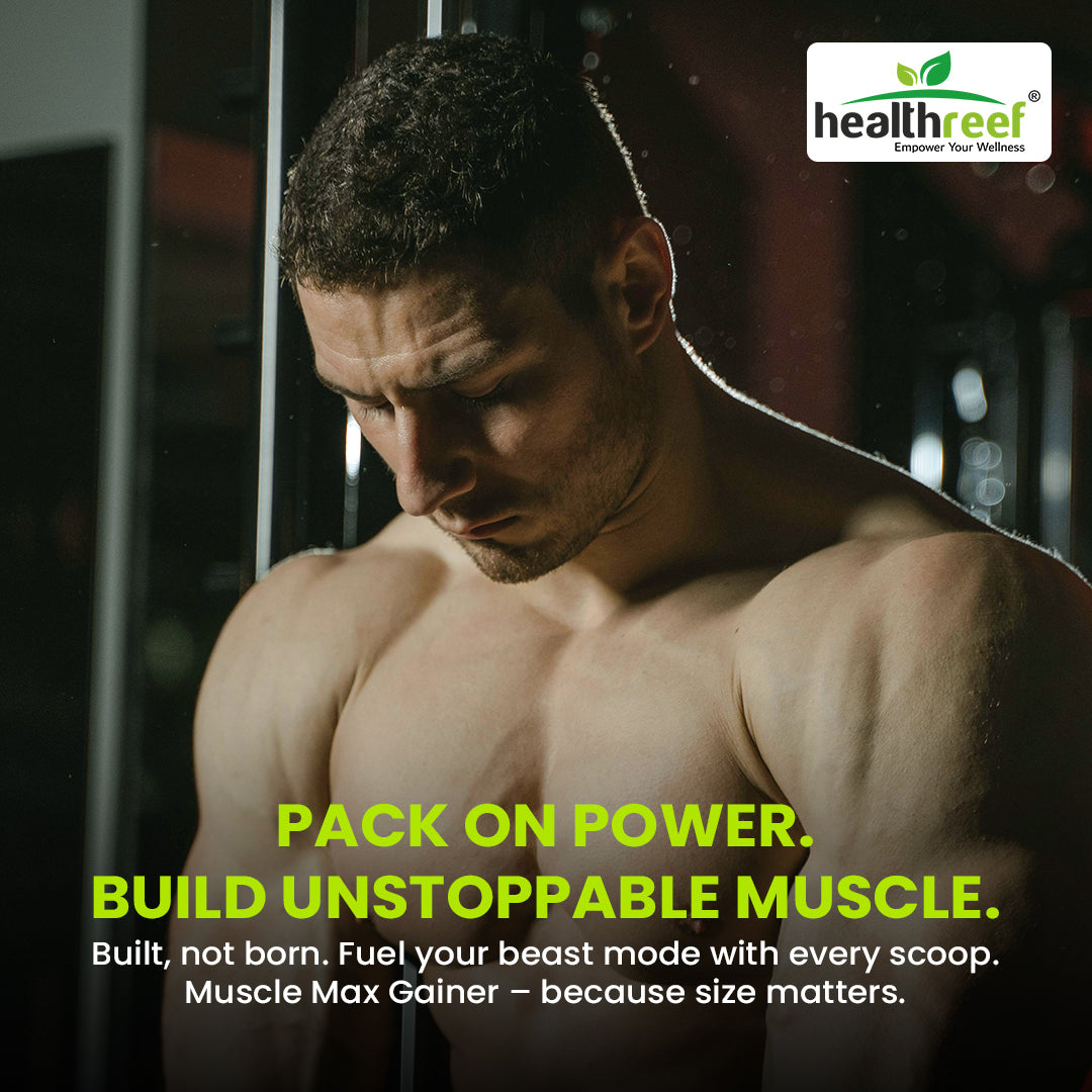 Healthreef Plant-Based Muscle Gainer Supplement Tribulus, Ginkgo Biloba & Horny Goat Weed for Strength, Stamina, Testosterone Boost & Workout Performance 60 Vegetarian Capsules