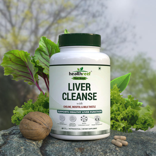 Healthreef Plant-Based Liver Detox Supplement with Milk Thistle & Turmeric – Supports Liver Health, Detox & Fat Metabolism - 60 Veg Capsules - Healthreef