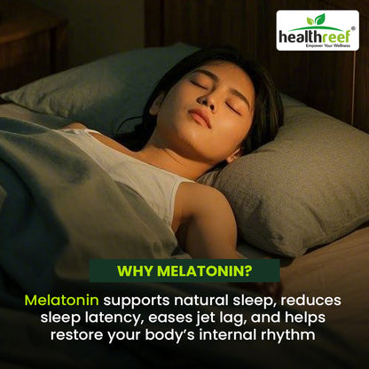 Healthreef Premium Plant-Based Melatonin 5mg Sleep Supplement – Enhanced with Valerian Root, Ashwagandha, Magnesium & Vitamin B6 for Relaxation, Restful Sleep, and Stress Reduction – Non-Habit Forming - 60 Vegetarian Capsules