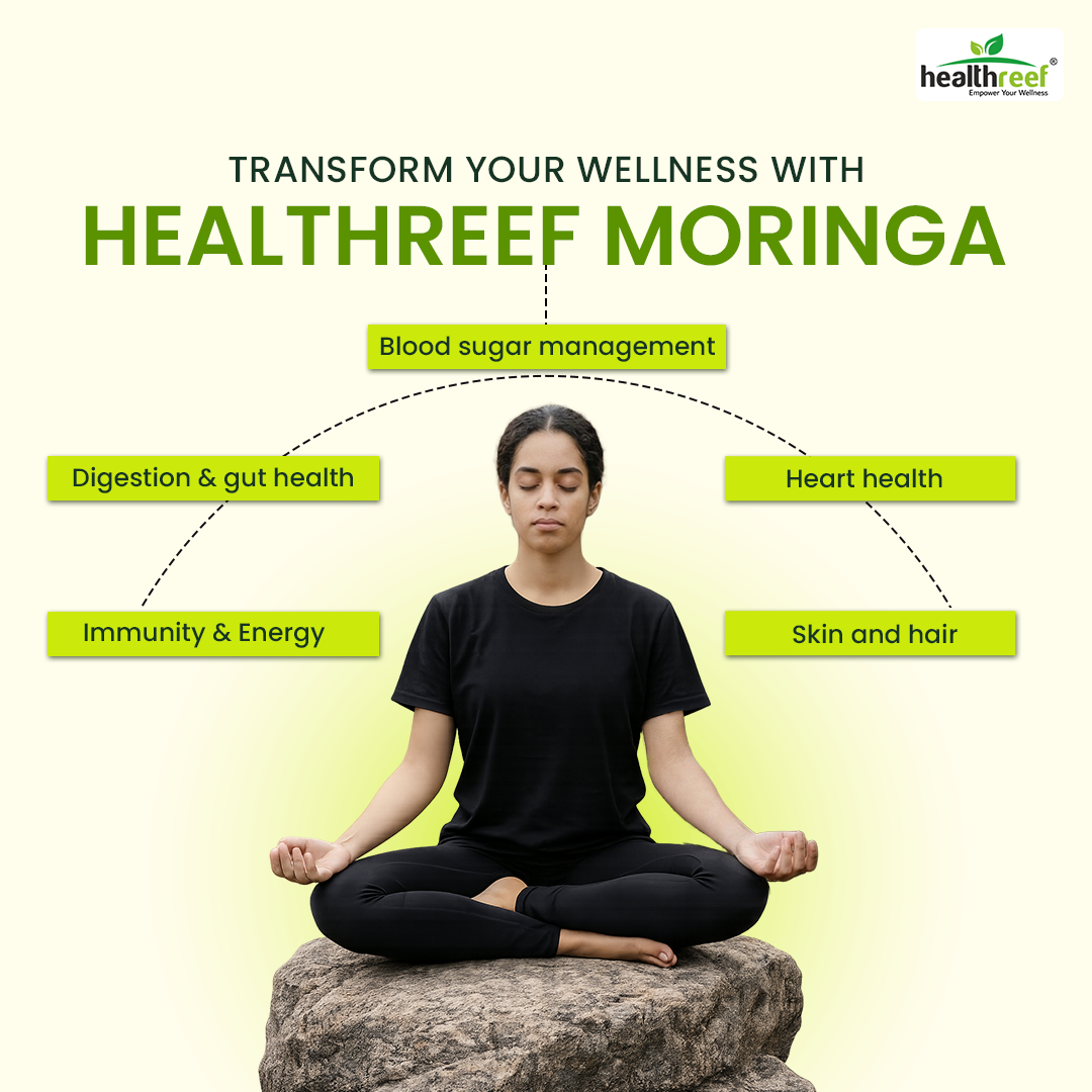 Healthreef Pure Moringa Leaf Powder, Natural Superfood for Daily Health & Wellness - 200g