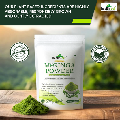 Healthreef Pure Moringa Leaf Powder, Natural Superfood for Daily Health & Wellness - 200g