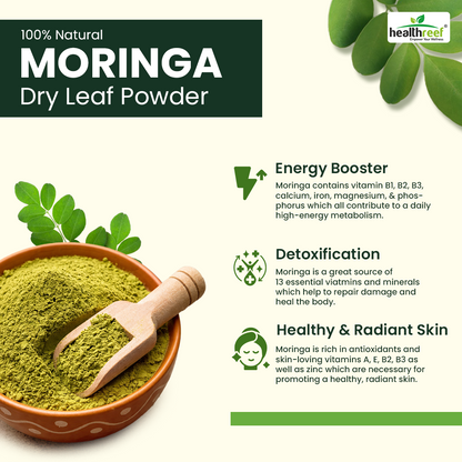 Healthreef Pure Moringa Leaf Powder, Natural Superfood for Daily Health & Wellness - 200g