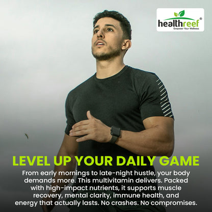 Healthreef Plant-Based Multi-Vitamin for Men – Complete Daily Vitamins, Minerals, and Antioxidants for Energy, Immune Support, and Vitality – 60 Vegetarian Capsules