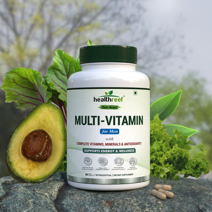 Healthreef Plant-Based Multivitamin for Men – Complete Daily Nutrition with Vitamins, Minerals & Antioxidants - 60 Veg Capsules - Healthreef