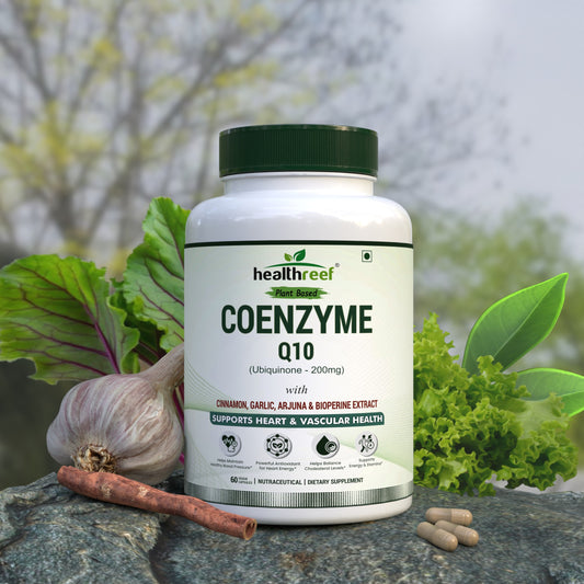 Healthreef Plant-Based Coenzyme Q10 with Cinnamon, Garlic, Arjuna & BioPerine – Supports General Wellness & Vitality – 60 Veg Capsules - Healthreef