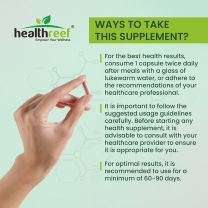 Healthreef Plant-Based Calcium, Magnesium, Zinc with Vitamin D3 & K2 Supplement Bone Strength, Joint Flexibility & Enhanced Calcium Absorption - 60 Vegetarian Capsules